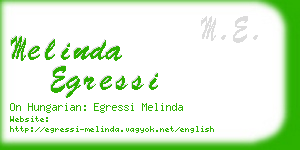 melinda egressi business card